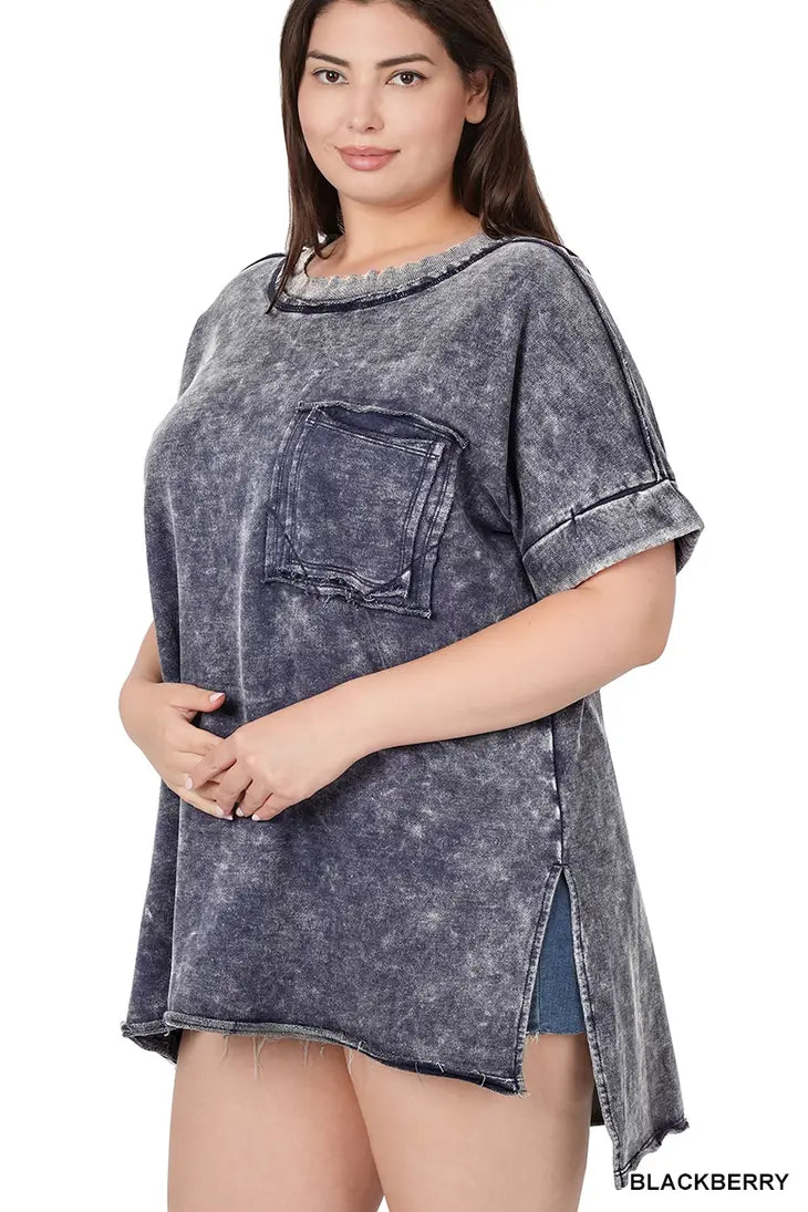 French Terry Mineral Washed Top - Plus