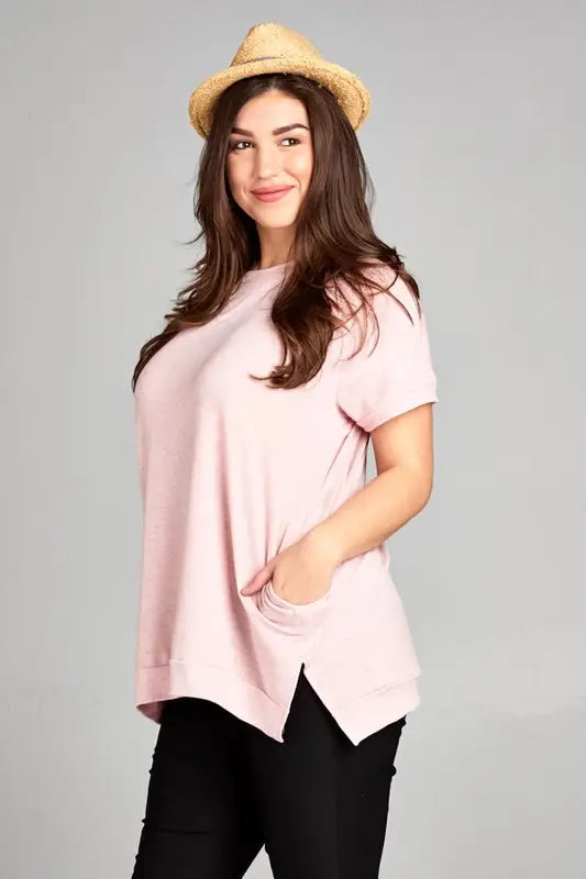 Pink High-Low Tunic - Plus