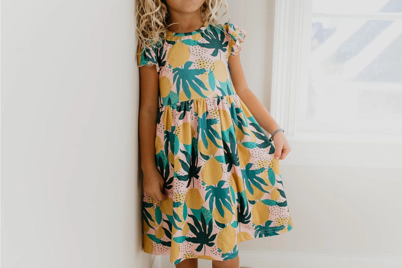 Tropical Lemon Girls Dress