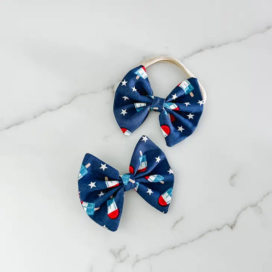 Mini Red, White and Blue Bow