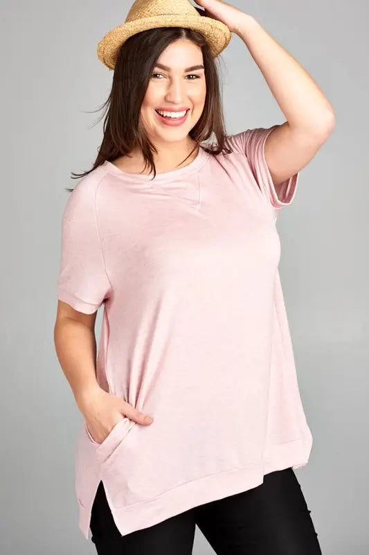 Pink High-Low Tunic - Plus