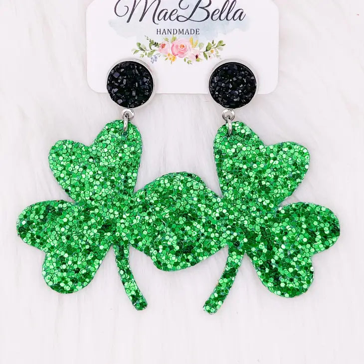 Shamrock Druzy Drop Earrings