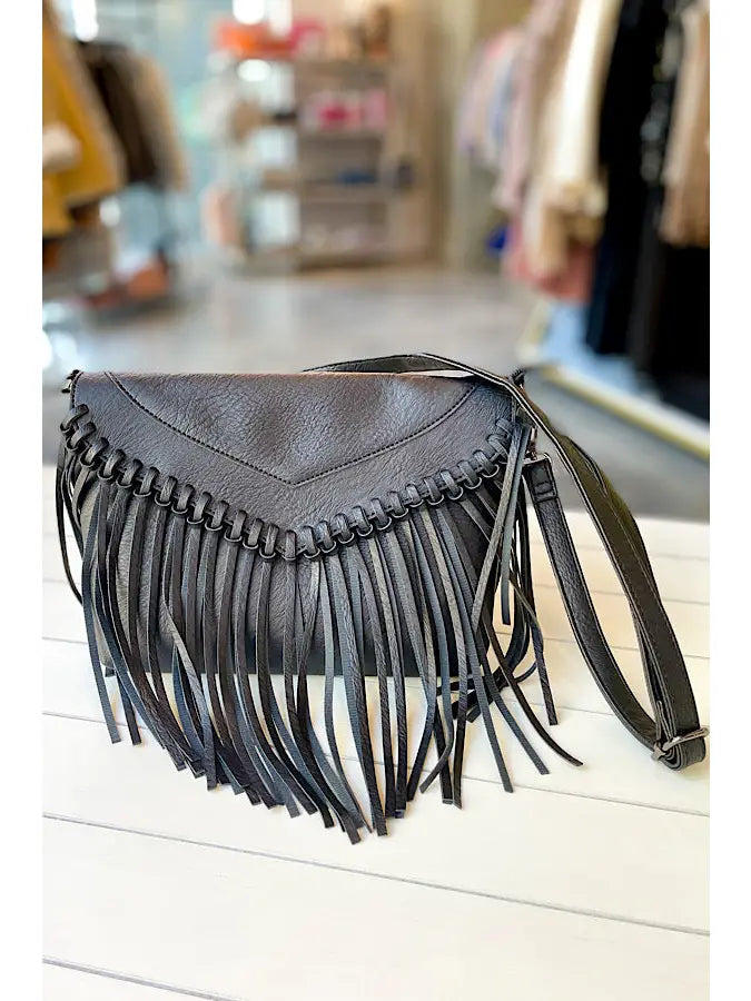 Fringe All Day Black Bag